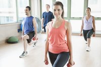 Exercise class at gym.