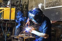 Welder in a workshop