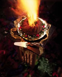 Approximately 75 percent of the alcohol used in the flambé remains in the dessert.