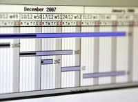 Use a Gantt chart to create a schedule.