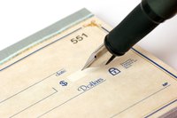 Close-up of check booklet