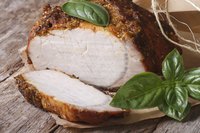 Sliced baked pork chops.