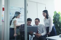 Nonprofit organization working in office.