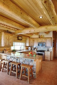 Replace wood in cabinet door panels with wire for a rustic effect.