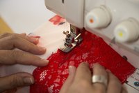 Sewing lace into DIY lingerie gives it a more feminine appearance.