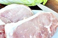 Close-up of frozen pork