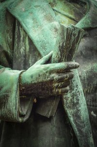 When exposed to the elements, copper statues and roofing gradually oxidize.