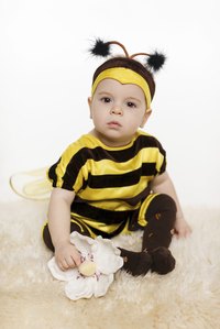 Homemade bee wings are a great finishing touch for a cute bee costume.