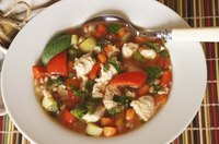 V8 Juice gives vegetable soup a rich and hearty base.