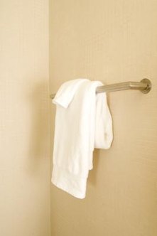towel rack on tile