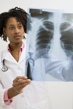 Doctor examining x-ray