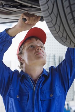 Mechanic fixing car