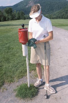 Although most golfers carry towels on their bags, towels are also common at ball-washing stations.