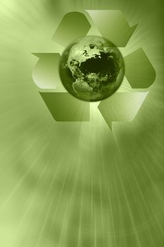 Recycle symbol and planet Earth