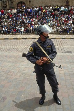 Patrol officer with rifle