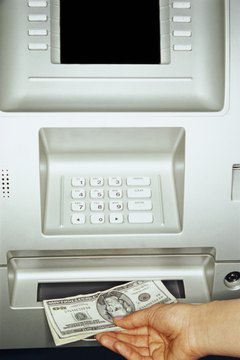 Person using ATM