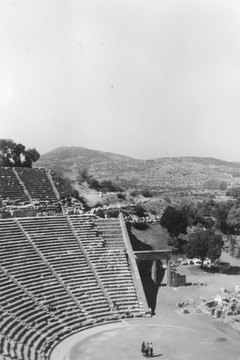 The theater at Epidaurus circa 1959.