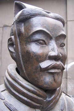 The warriors were painted, but they turn gray when exposed to air.