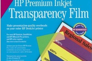 Película de transparencia para inyección a tinta HP Premium.