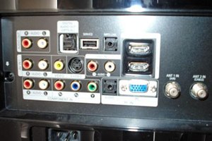 La parte trasera de un televisor de alta definición Samsung.