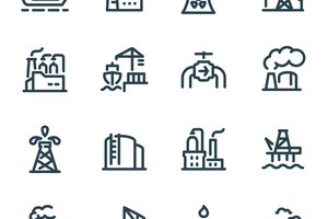 Industry - Pixel Perfect Unicolor line icons
