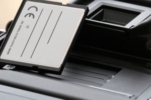 Una tarjeta de memoria utilizada en marcos de fotos digitales.