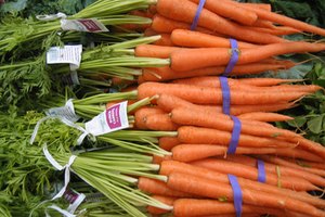 Las zanahorias son un alimento vegetal muy nutritivo y colorido.