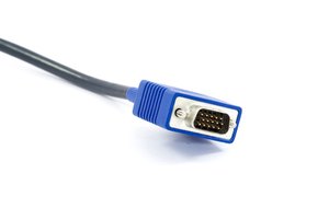 Cable y enchufe conector para la ranura D-sub en una TV Bravia.