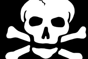 Si utilizas una fuente determinada, puedes crear con el teclado una calavera con huesos cruzados.