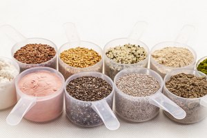 Recipientes de los cereales con mayor porcentaje de proteínas