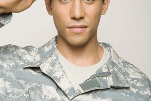 Soldier saluting in uniform