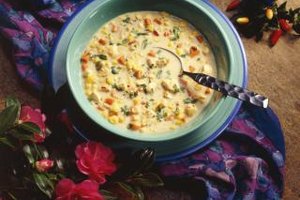 Jupiterimages/Stockbyte/Getty Images Add the corn cobs to the soup for more flavor and remove before serving.Thick and creamy corn chowder warms you up.