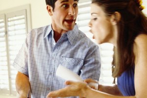 Couple arguing over bills