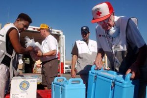 Spencer Platt/Getty Images News/Getty Images Southern Baptist Convention disaster relief volunteers join Red Cross in aiding the injured at the World Trade Center immediately following Sept. 11.