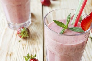 Batido de fresas frescas.