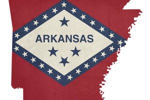 Grunge state of Arkansas flag map