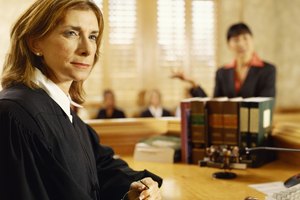 Side profile of a judge listening