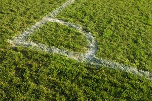 Una línea pintada de blanco denota una línea de meta FIFA, independientemente de su longitud.