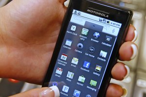 Las aplicaciones en un teléfono inteligente Droid de Motorola.