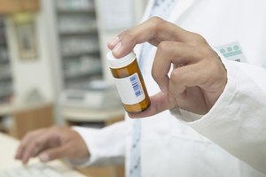 Botella prescrita por farmaceuta.
