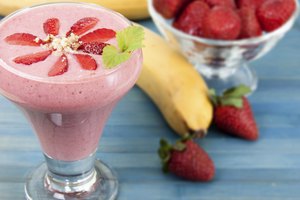 Batido de banana y frutilla.
