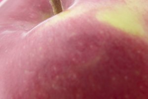 El tallo de la manzana está ubicado muy en la parte superior de la fruta. No puede ser comido.