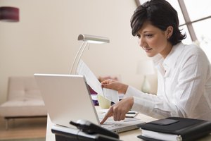 Woman working in home office