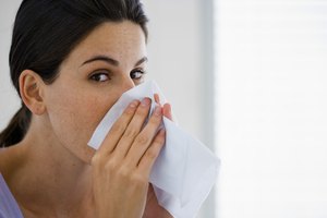 Mujer con alergia.