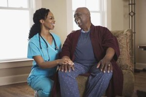 Jupiterimages/Brand X Pictures/Getty Images Nurses not only care for their patients, but establish professional relationships with them as well.