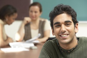 College student in classroom