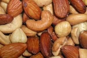 Un primer plano de frutos secos.