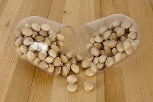 Nueces de ginkgo en una cápsula.
