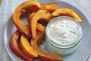 Calabaza asada con aderezo.