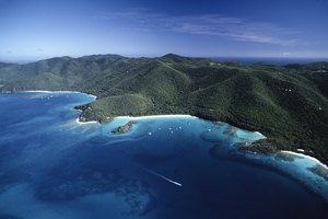 Los visitantes de Trunk Bay pueden tomar el sol o bucear.